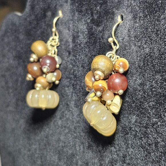 **Sale** Cato Gold Tone Semi-precious Stone Dangling Earrings - Picture 6 of 13
